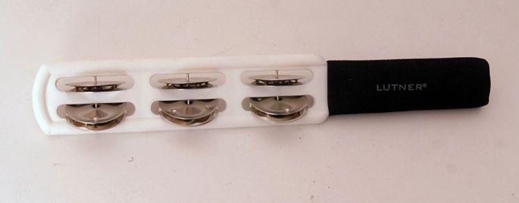 SL-6WH Бубенцы плоские на пластиковой ручке, белый, Fleet