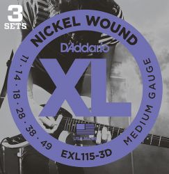 EXL115-3D Nickel Wound  Medium/Blues-Jazz Rock, 11-49,D'Addario
