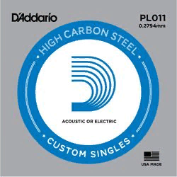 D`Addario PL011  отдельная струна 0,011", обычная сталь