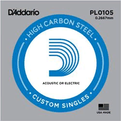 D`Addario PL0105  отдельная струна 0,0105", обычная сталь
