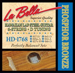 HD-1768 Комплект струн для слайд-гитары, строй D, фосфорная бронза, 17-68, La Bella