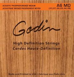 009336 A6 MD Комплект струн для акустической гитары, фосфорная бронза, 13-56, Godin