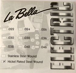 EL020 Отдельная струна, сталь в никелированной оплетке, 020, La Bella