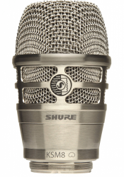 SHURE RPW170 Микрофонный капсюль KSM8 для радиомикрофона, динамический кардиоидный с двойной диафрагмой, серебристый