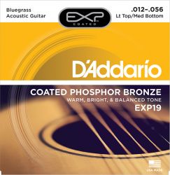 EXP19 Coated Phosphor Bronze L. Top/M. Bottom/Bluegrass, 12-56, D'Addario