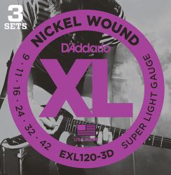 EXL120-3D Nickel Wound  Super Light, 9-42,  D'Addario