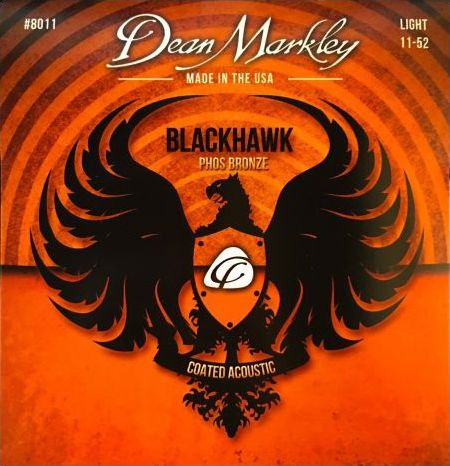 DM8011 Blackhawk Pure Bronze Комплект струн для акустической гитары,с покрытием, 11-52, Dean Markley