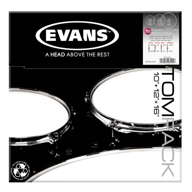 ETP-PC1CLR-R Power Center Clear Rock Набор пластика для том барабана 10''/12''/16'', Evans