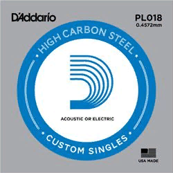 D`Addario PL018  отдельная струна 0,018", обычная сталь