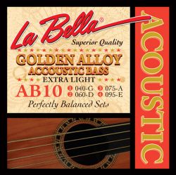 AB-10 Golden Alloy  Extra Light, 40-95, La Bella