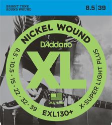 EXL130+ Nickel Wound , Extra-Super Light Plus, 8.5-39, D'Addario