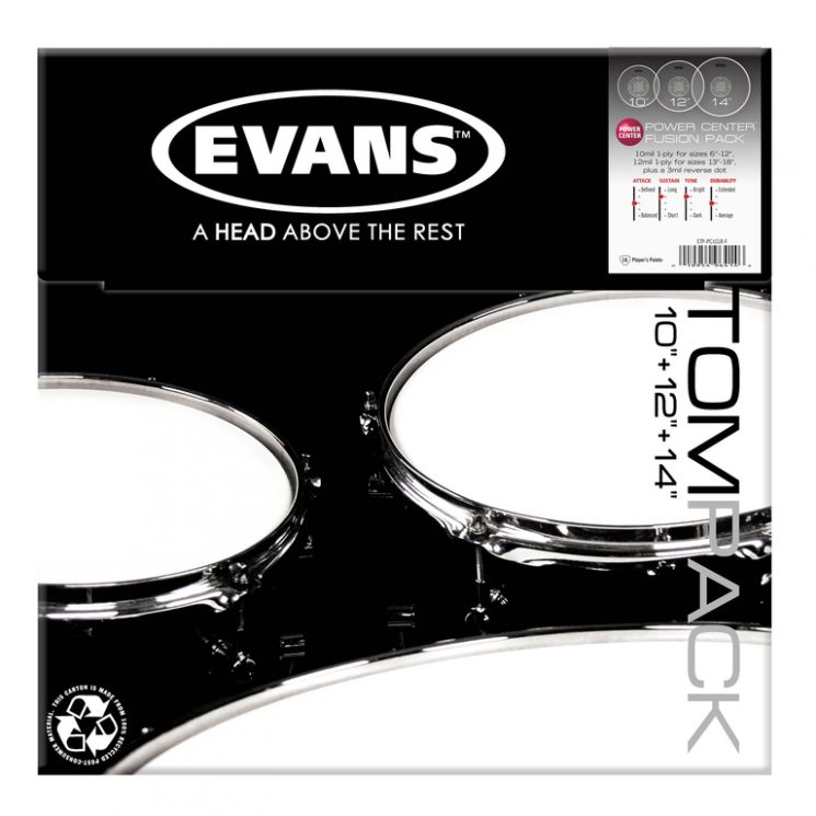 ETP-PC1CLR-F Power Center Clear Fusion Набор пластика для том барабана 10''/12''/14'', Evans