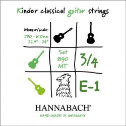 8901MT34 Kinder Guitar Size Отдельная первая Е струна для классической гитары 3/4, Hannabach