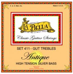 411 Professional Antique Комплект струн для классической гитары, жила/посеребренные, La Bella