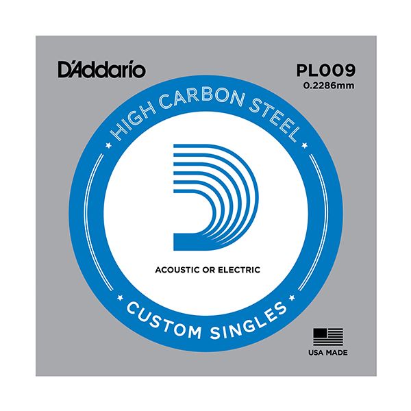 PL009 PLAIN STEEL 0.009" D`Addario