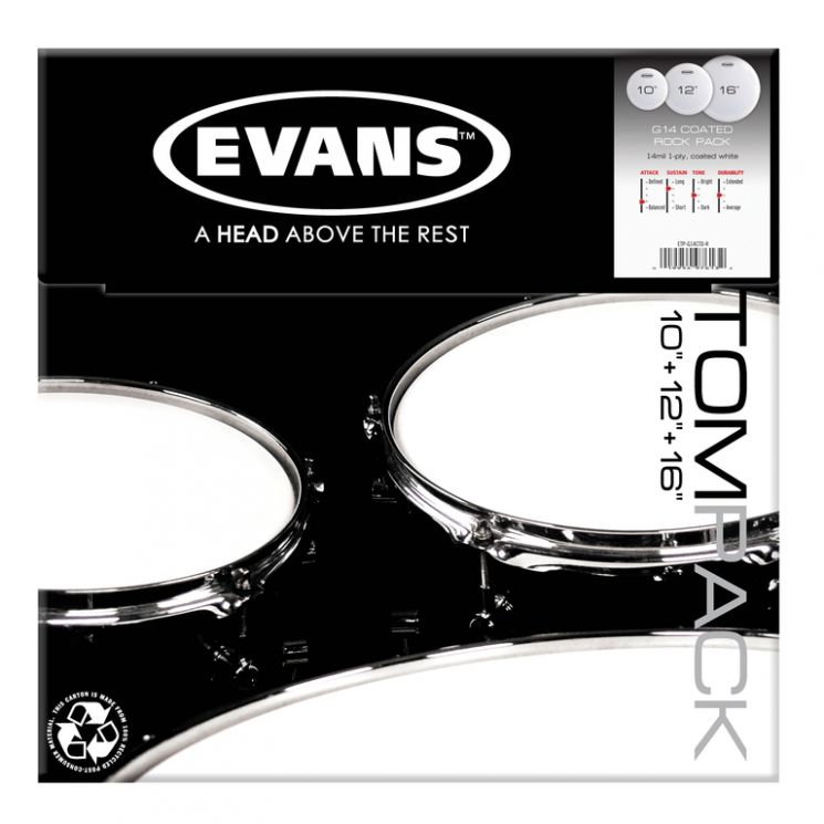 ETP-G14CTD-R G14 Coated Rock Набор пластика для том барабана 10"/12"/16", Evans
