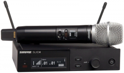 SHURE SLXD24E/SM86 H56 цифровая радиосистема с ручным микрофоном SM86, конденсаторный кардиоидный, 470-638 МГц. Черный