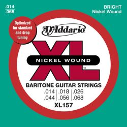XL157 Nickel Wound Комплект струн для электрогитары баритон, среднее натяжение, 14-68, D'Addario