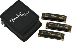 FENDER Blues Deluxe Harmonica Pack of 3 with Case 