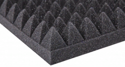 FORCE PY-28 -акустический поролон, профиль "пирамида", панель 50x50см, толщина 70мм (50+20), черного цвета.