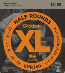 EHR340 Half Round , Light Top/Heavy Bottom, 10-52, D'Addario
