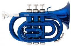 Arnolds&Sons ATR-200BLUE  труба карманная Bb, латунь, раструб 104 мм, мензура 11,7 мм, синий лак