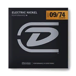 Dunlop DEN0974 Electric Nickel Performance+  струны для 8-ми струнной электрогитары, никель 09-74