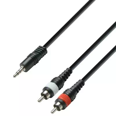 Adam Hall K3YWCC0600  кабель Minijack stereo - 2 x RCA, литые разъемы,