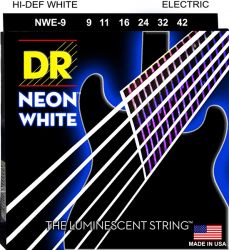 NWE-9/42 Neon White Комплект струн для электрогитары, никелированные, с покрытием, 9-42, DR