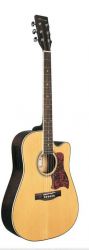 F641EQ-N Электро-акустическая гитара, с вырезом, натуральный, Caraya