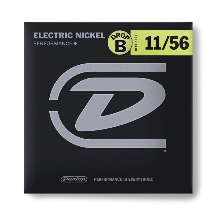 Dunlop DEN1156DB Electric Nickel Performance+  струны для электрогитары, DROP B, никель 11-56