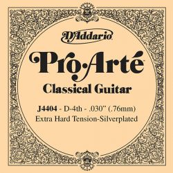 J4404 Pro-Arte Отдельная 4-ая струна для классической гитары, посеребренная, D'Addario