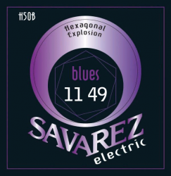 Savarez H50B  Hexagonal Explosion Blues, струны для электрогитары 11-49, никелевое покрытие