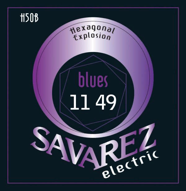Savarez H50B  Hexagonal Explosion Blues, струны для электрогитары 11-49, никелевое покрытие
