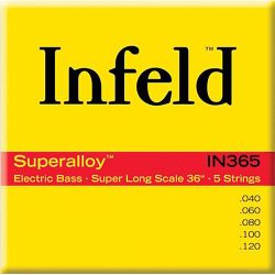 IN365 Infield Комплект струн для 5-струнной бас-гитары, круглая оплетка, 40-120, Thomastik