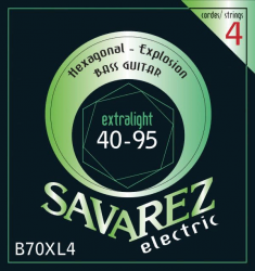 Savarez B70XL4  Hexagonal Explosion Extra Light струны для бас-гитары 40-95