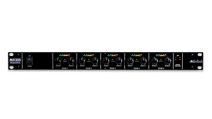 ART MX225  зонный микшер/ дистрибьютор, 2 L/ R input, 5 зон L/ R output, stereo/ mono