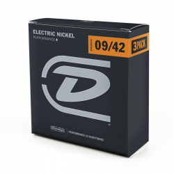 Dunlop 3PDEN0942 Electric Nickel Performance+ 3Pack  3 пачки струн для электрогитары, никель 09-42