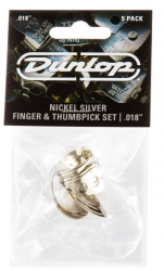 Dunlop 33P018 Nickel Silver Fingerpick 5Pack  когти, толщина 0.18 мм, 5 шт.