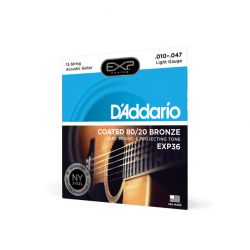 Струны для 12-ти струнной акустической гитары D'ADDARIO EXP36