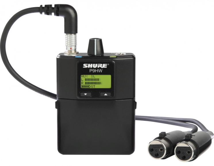 SHURE P9HW Проводная система персонального мониторинга дисплей LCD, технология MixMode, поканальная регулировка баланса, питание 2АА