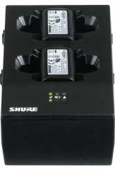 SHURE SBC200 Зарядник для акуумулятора на 2 шт. SB900A, без блока питания. Для бодипаков QLXD1, ULXD1, AD1, P3RA, P9RA и P10R или ручных передатчиков