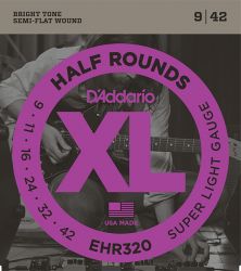 EHR320 Half Round , Super Light, 9-42, D'Addario