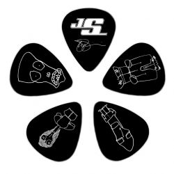 1CBK2-10JS Joe Satriani Медиаторы, черные, 10шт, тонкие, Planet Waves