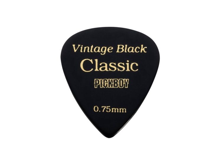 GP-07/075 Celluloid Vintage Classic Black Медиаторы 50шт, толщина 0.75мм, Pickboy