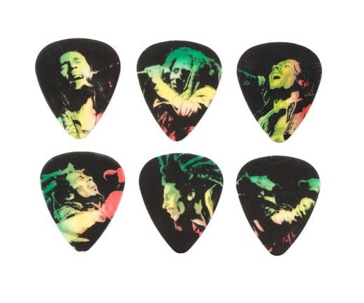BOB-PT05M Bob Marley Reggae Медиаторы 6шт, средние, в коробочке, Dunlop