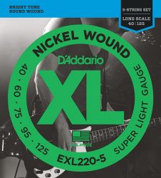 EXL220-5 Nickel Wound , Super Light, 40-125, D'Addario