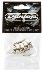 Dunlop 33P025 Nickel Silver Fingerpick 5Pack  когти, толщина 0.25 мм, 5 шт.
