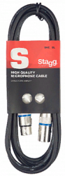 STAGG SMC1 BL - микрофонный шнур XLR(M)-XLR(F), стандартная серия, металлические разборные разъемы, длина 1 метр.