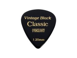 GP-07/120 Celluloid Vintage Classic Black Медиаторы 50шт, толщина 1.20мм, Pickboy